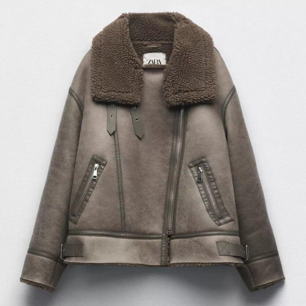 Zara Double Faced Jacket in Size M Gray